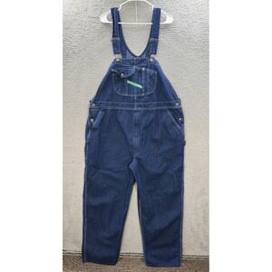 Key Imperial Bib Overalls Mens 46x30 Blue Denim Hi‎ Back Zipper Fly Carpenter